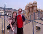 Andrew and Kate on Gaudi's La Pedrera in Barcelona