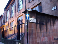 Glasgow's School of Art, although we were more impressed with the street sign.