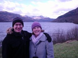 Us at Loch Lomond, yes, it really was that cold!
