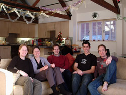 The Christmas gang: Kate, Sarah, Gus, Paul and Andrew.