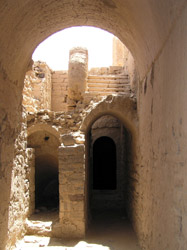 Arched doorways in the now abandoned Monastery of St Simeon. This coptic monastery was built in the sixth century in honor of Amba Hadra, a local saint.