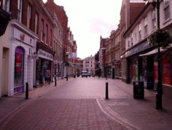 The main street of Ipswich - remember there's no one around as all the shops are shut!