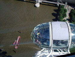 Looking down from the London Eye - this is not your average ferris wheel.