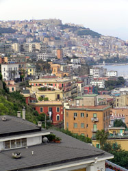 Naples stretches along the Bay of Naples. From here it looks like a gorgeous city but don't be fooled!