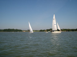 Most other boats on the river were sail-powered!