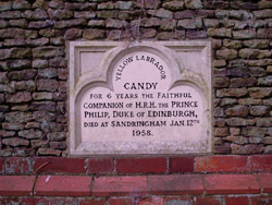 A memorial for a Queen's best friend in the walls of Sandringham.